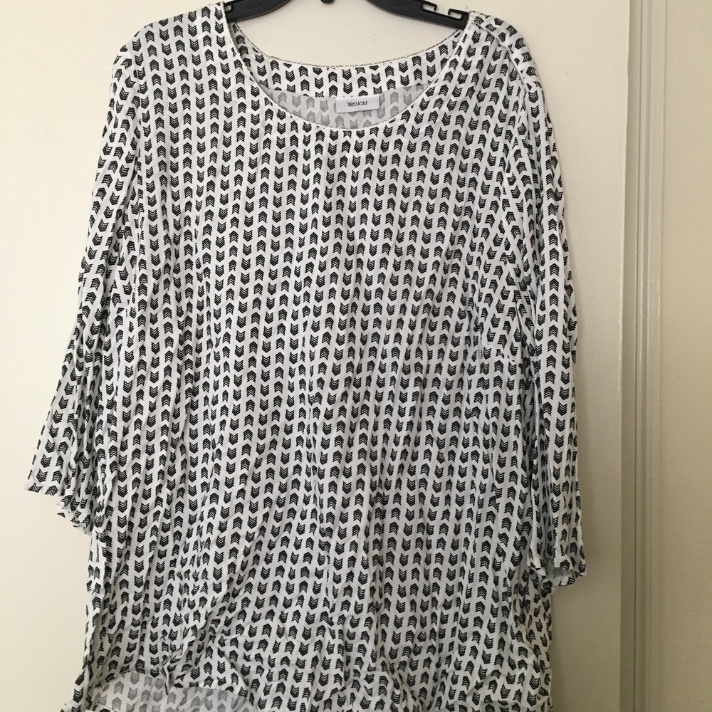 Black and White Blouse